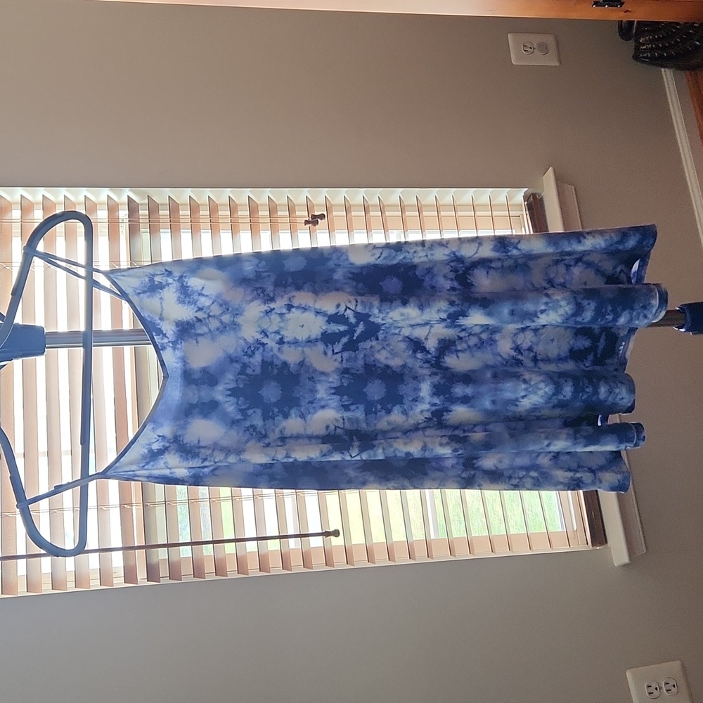 Blue Tie-dye Tank Dress